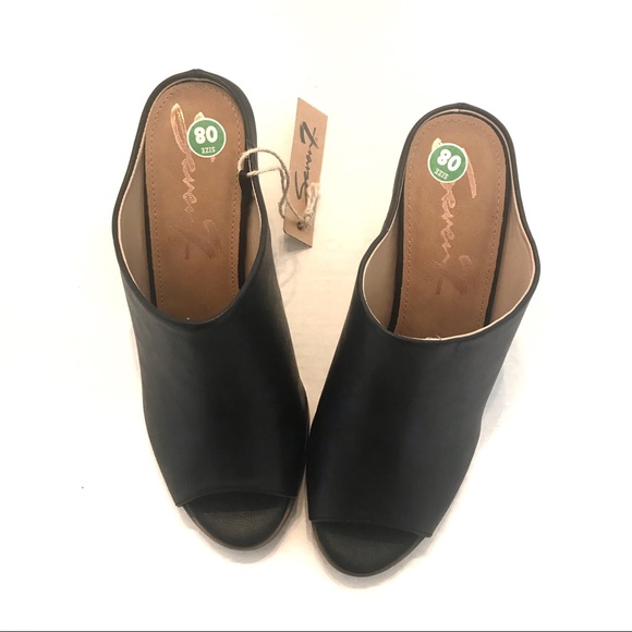 Seven 7 Peep Toe Mules in Navy Blue Size 8 and 8 - Picture 7 of 7